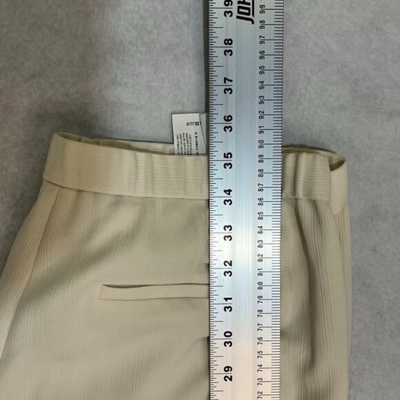 Theory Treeca Crepe Cropped Slim Leg Pants Ecru Off White Trousers 8 - Picture 5 of 12